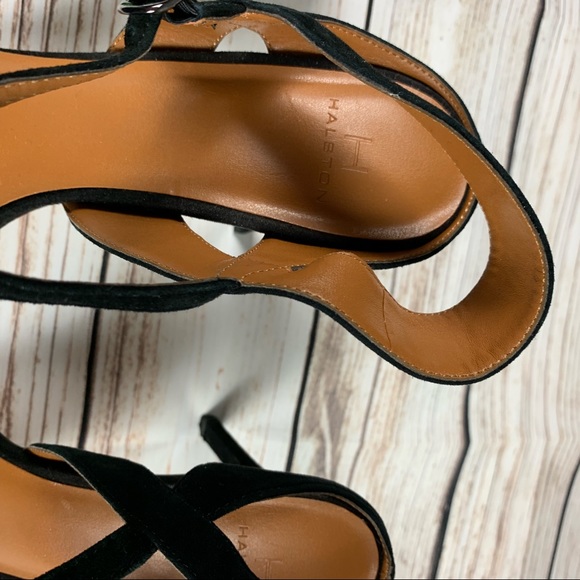 Halston H | Ainsley Suede Black Dress Sandal - Picture 3 of 8